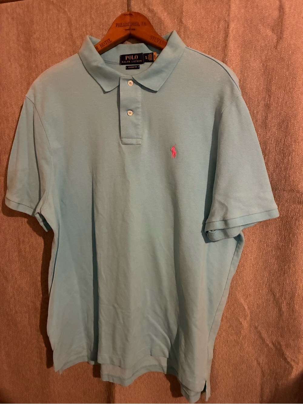 Ralph Lauren Polo Classic Fit Light Blue Polo Shirt size XL